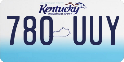 KY license plate 780UUY