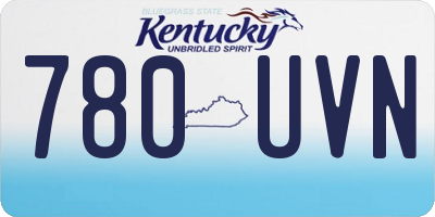 KY license plate 780UVN
