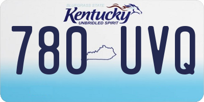KY license plate 780UVQ