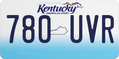 KY license plate 780UVR