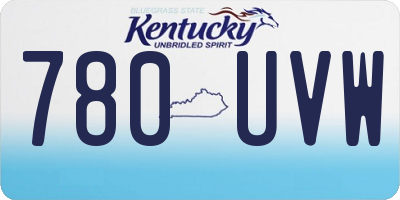 KY license plate 780UVW