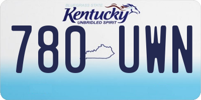 KY license plate 780UWN