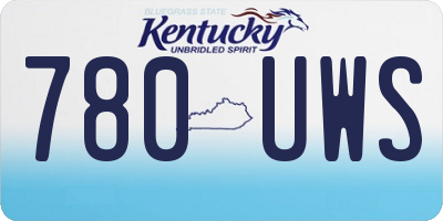 KY license plate 780UWS