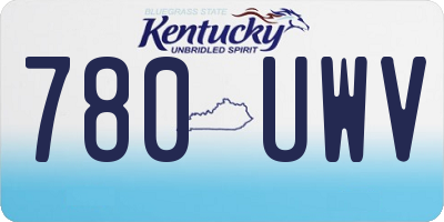 KY license plate 780UWV