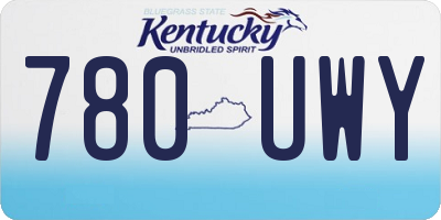 KY license plate 780UWY