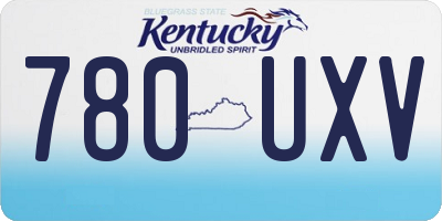 KY license plate 780UXV