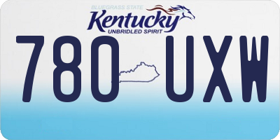 KY license plate 780UXW