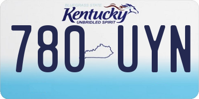 KY license plate 780UYN