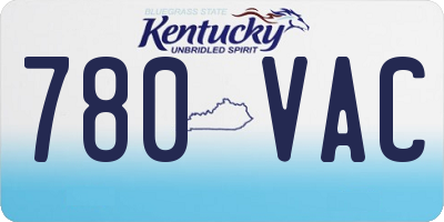 KY license plate 780VAC