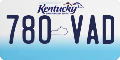KY license plate 780VAD