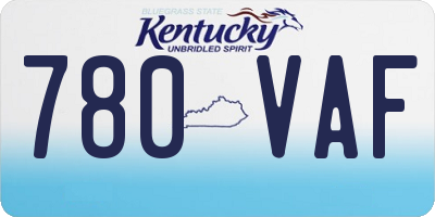 KY license plate 780VAF