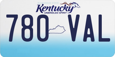 KY license plate 780VAL