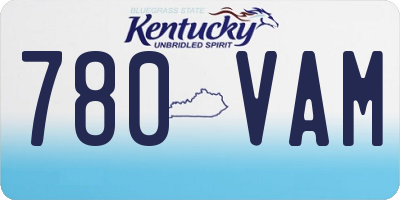 KY license plate 780VAM