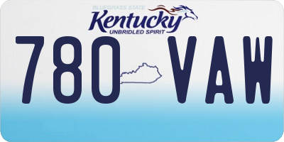 KY license plate 780VAW