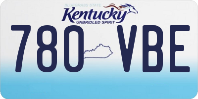 KY license plate 780VBE