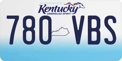 KY license plate 780VBS