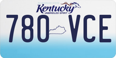 KY license plate 780VCE
