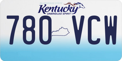 KY license plate 780VCW