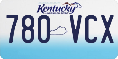 KY license plate 780VCX