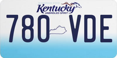KY license plate 780VDE
