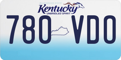 KY license plate 780VDO