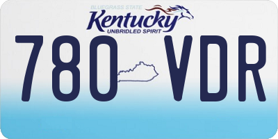 KY license plate 780VDR