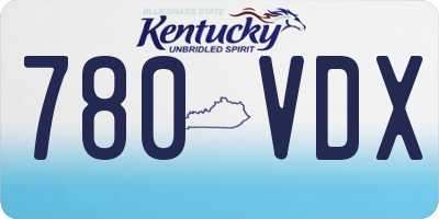 KY license plate 780VDX