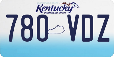 KY license plate 780VDZ