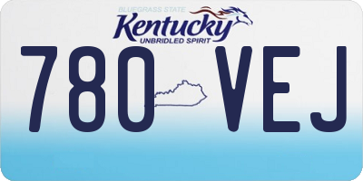 KY license plate 780VEJ