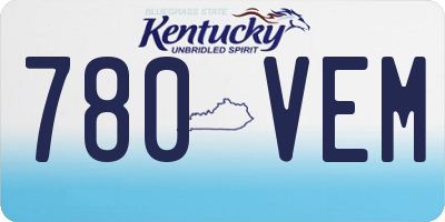 KY license plate 780VEM