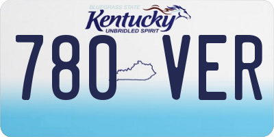 KY license plate 780VER
