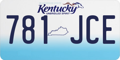 KY license plate 781JCE