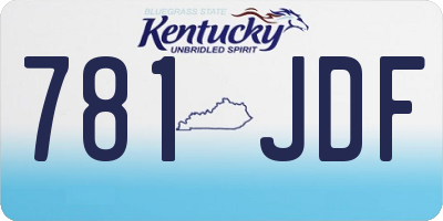 KY license plate 781JDF