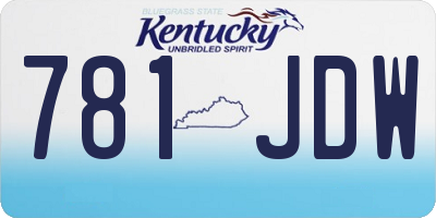 KY license plate 781JDW