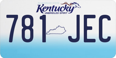 KY license plate 781JEC