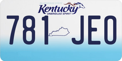 KY license plate 781JEO