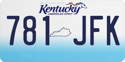 KY license plate 781JFK