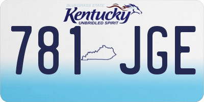 KY license plate 781JGE