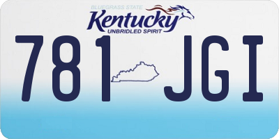 KY license plate 781JGI