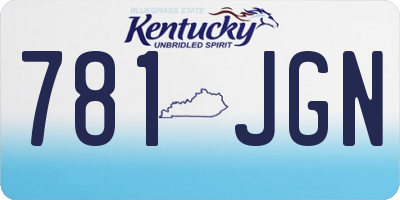 KY license plate 781JGN