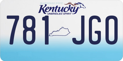 KY license plate 781JGO