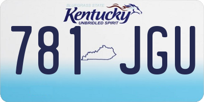 KY license plate 781JGU