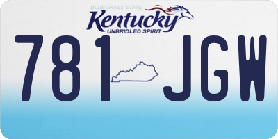 KY license plate 781JGW