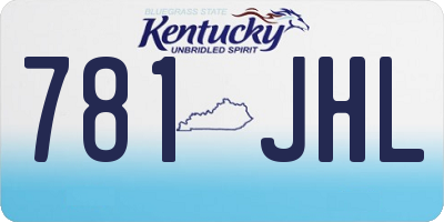 KY license plate 781JHL