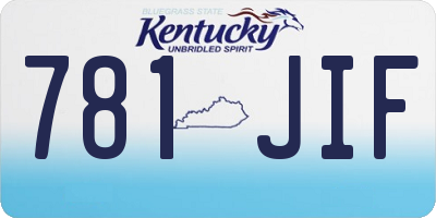 KY license plate 781JIF