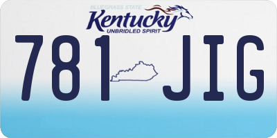 KY license plate 781JIG