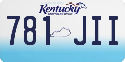 KY license plate 781JII