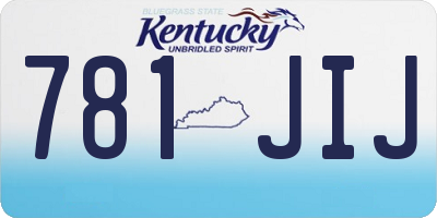 KY license plate 781JIJ