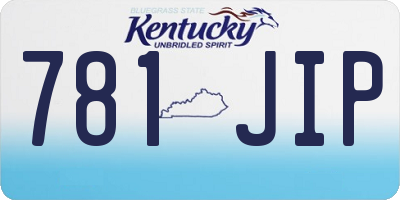 KY license plate 781JIP