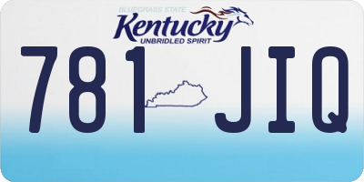 KY license plate 781JIQ